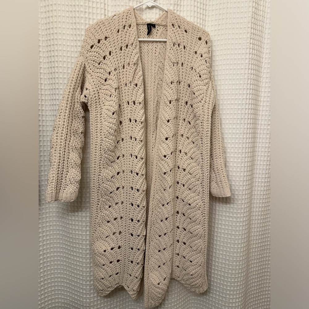 Long chunky knit cardigan